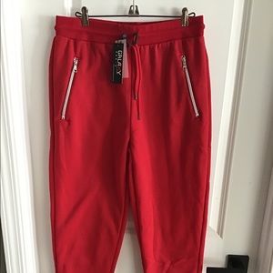 mens red jogger shorts